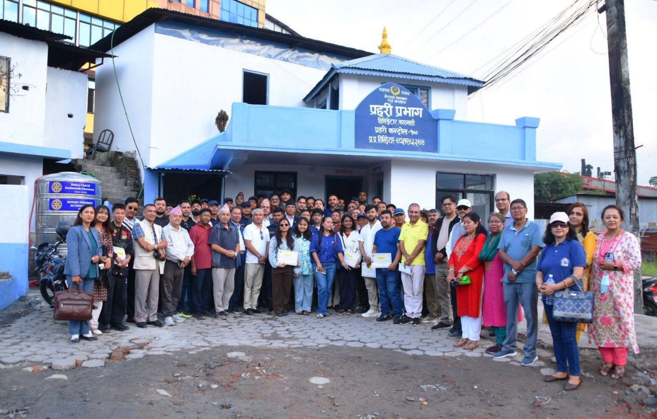 स्थानीयको सहयोगमा बसुन्धाराको तिलिङ्गेटार प्रहरी प्रभाग पुनः निर्माण