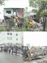 मनोहरा सुकुमवासी बस्तीमा घरटहरा भत्काउन सुरु